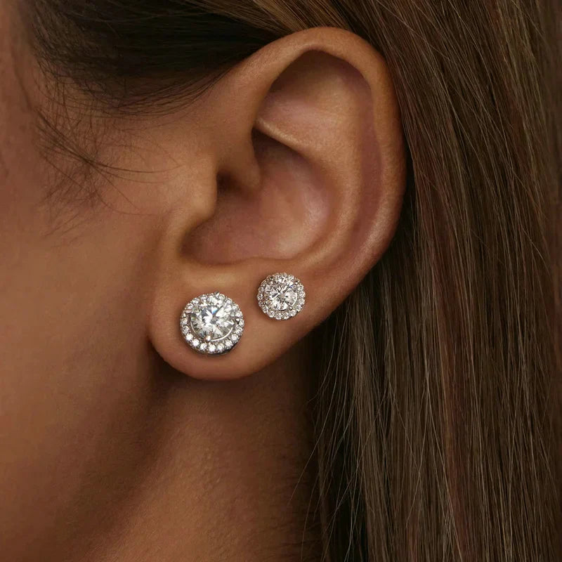 Brinco Sphere Moissanite Banhado a Ouro 18k