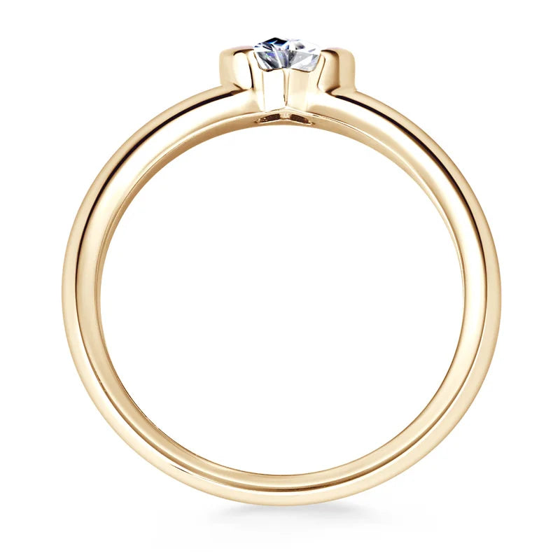 Anel Essência do Amor Moissanite Banhado a Ouro 18k