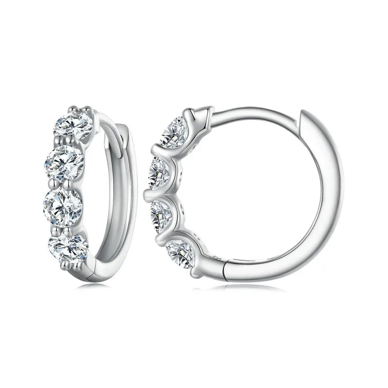 Brinco Coroa de Luzes Moissanite Banhado a Ouro 18k