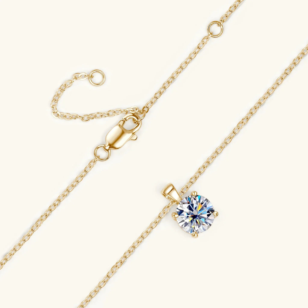Colar 4 Garras Moissanite Banhado a Ouro