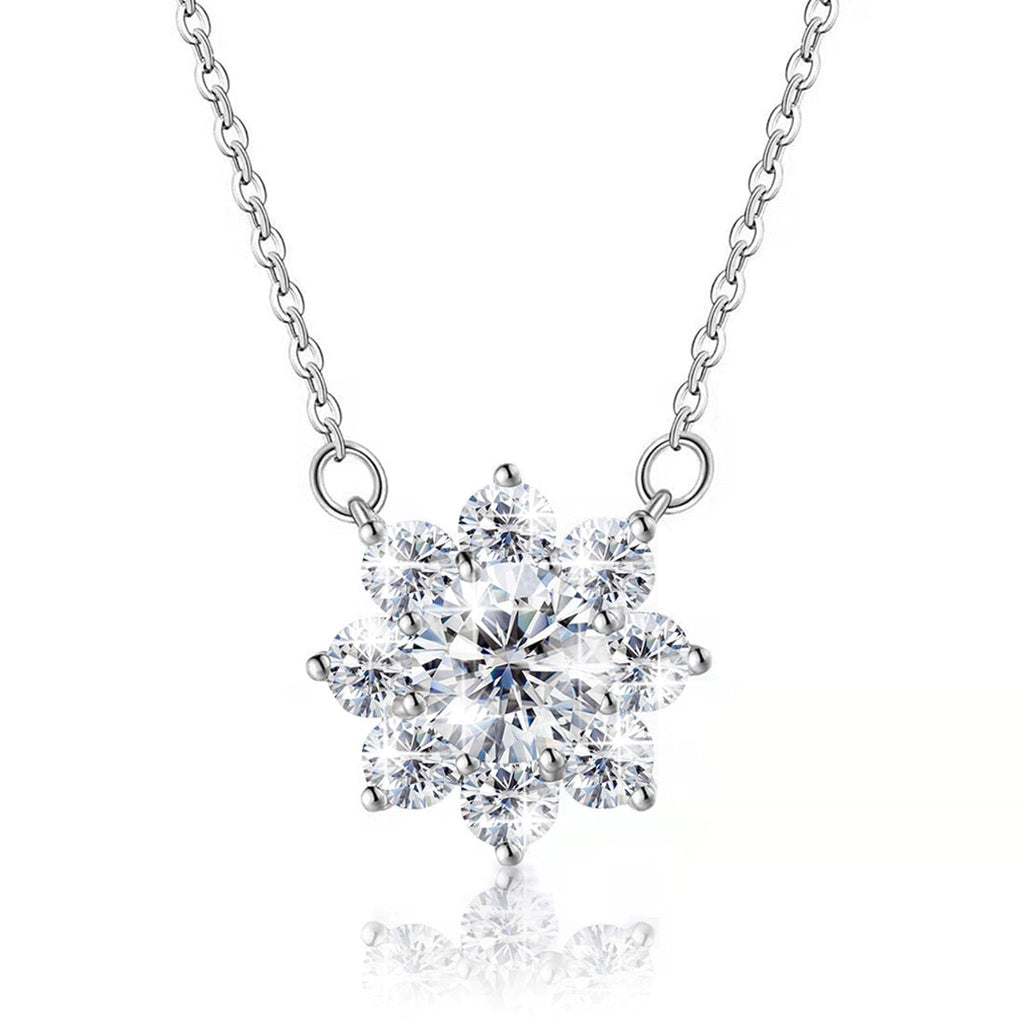 Colar Flor de Jasmin Moissanite Banhado a Ouro
