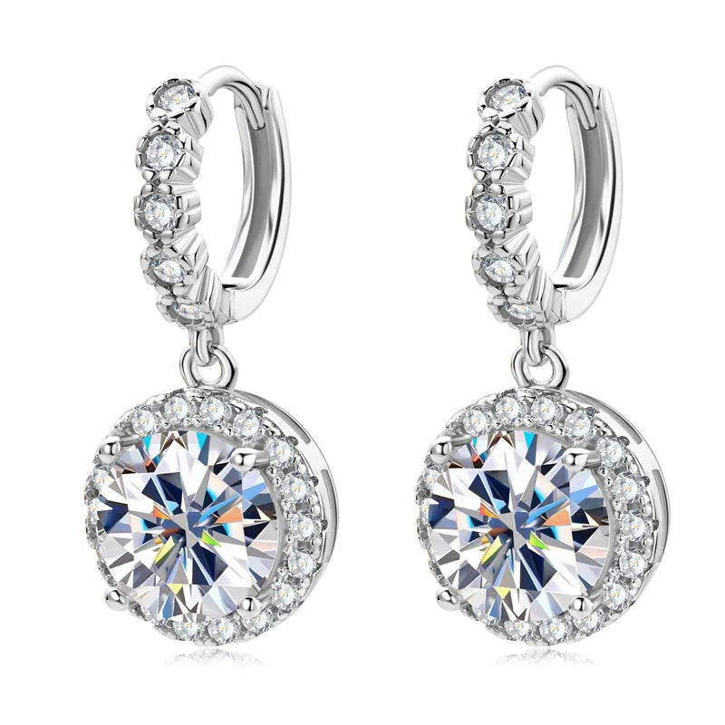 Brinco Aurora Radiante Moissanite Banhado a Ouro 18k