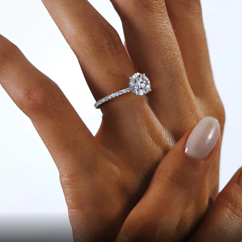 Anel Coroa de Luz Moissanite Banhado a Ouro 18k