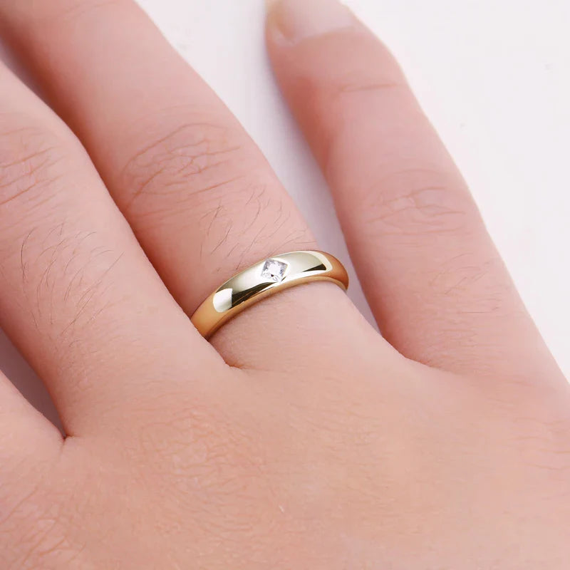 Aliança 15 Pontos Princesa Moissanite Banhada a Ouro 18k