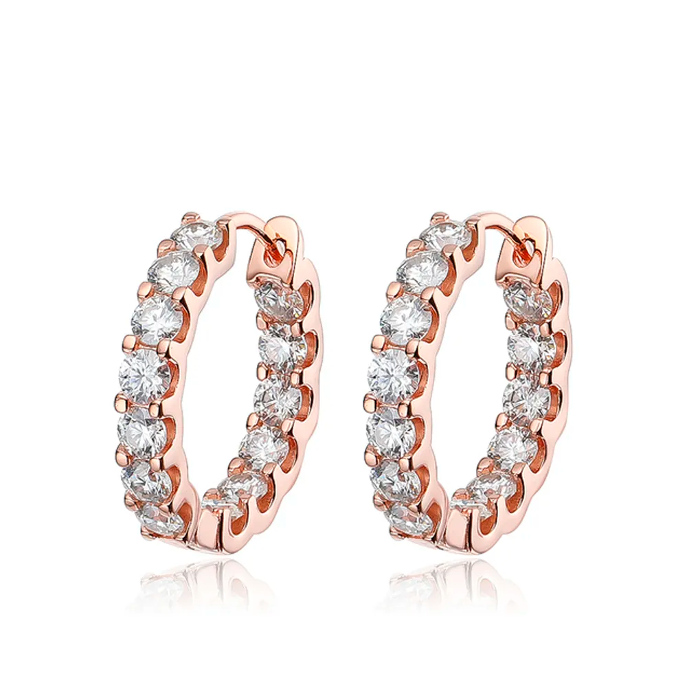 Brinco Argola Luxury Moissanite Banhado a Ouro 18k