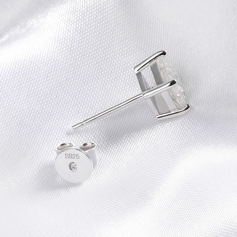 Brinco Solitário Princess Moissanite Banhado a Ouro 18k