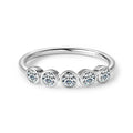Anel 5 Pedras Moissanite Banhado a Ouro 18k