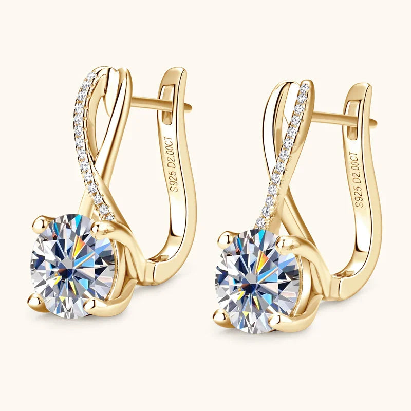 Brinco Luxo Infinito Moissanite Banhado a Ouro 18k