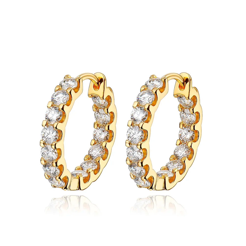 Brinco Argola Luxury Moissanite Banhado a Ouro 18k