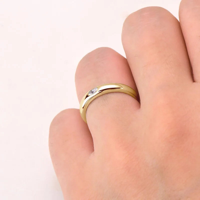 Aliança 10 Pontos Moissanite Banhada a Ouro 18k
