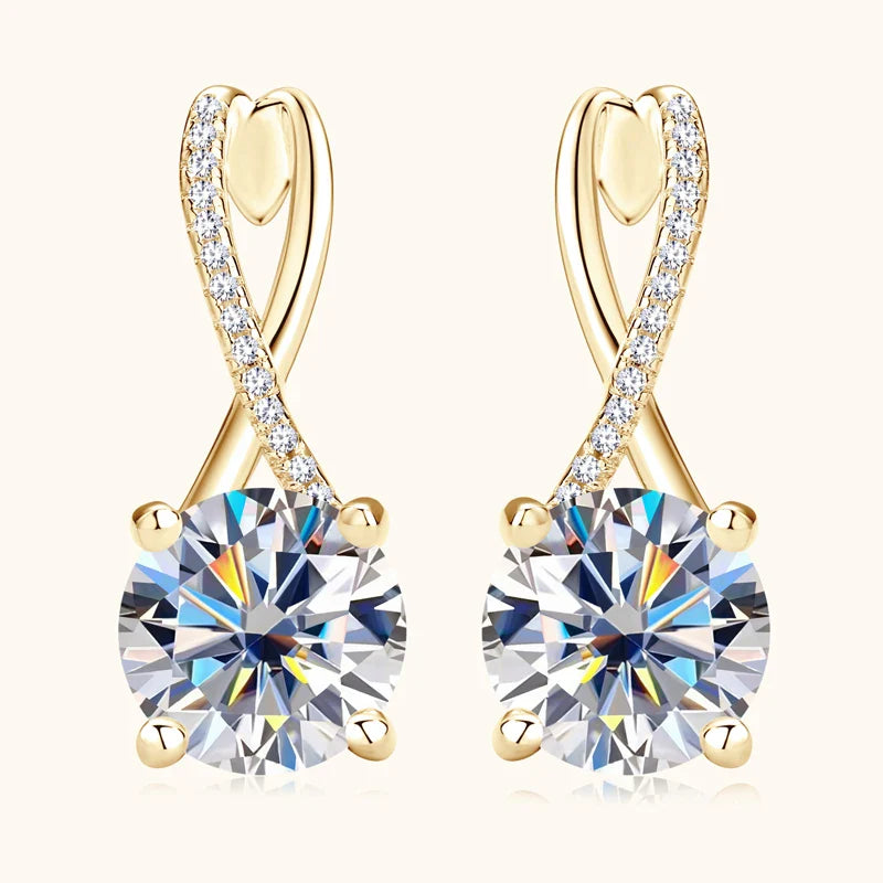 Brinco Luxo Infinito Moissanite Banhado a Ouro 18k
