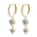 Brinco Pendant Brilhante Moissanite Banhado a Ouro 18k