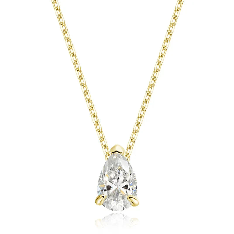 Colar Lumina Moissanite Banhado a Ouro