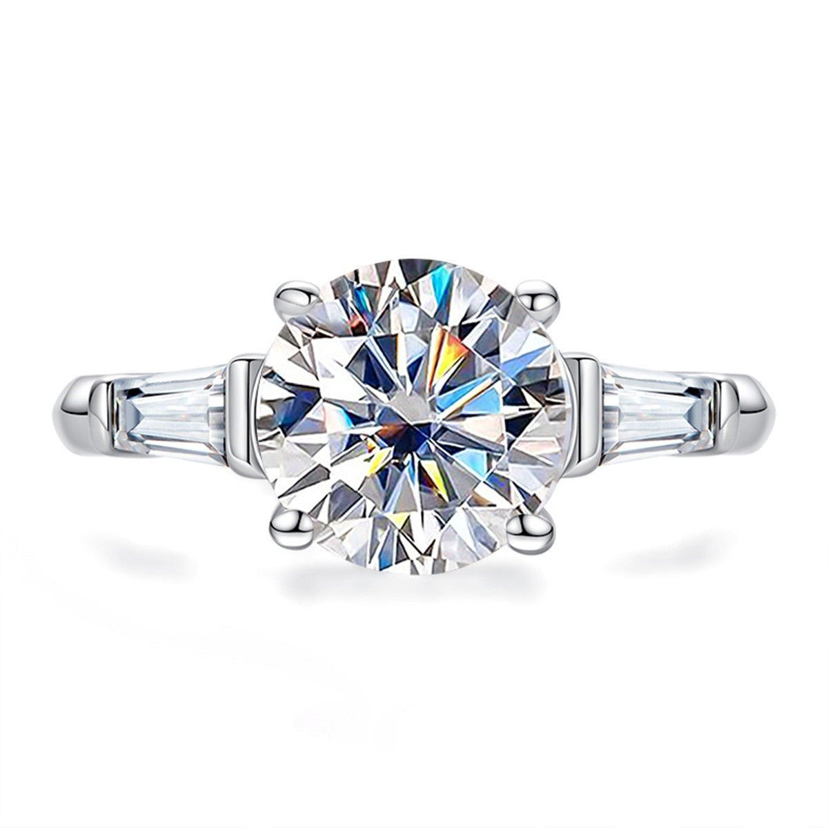 Anel Tríplice Moissanite Banhado a Ouro 18k