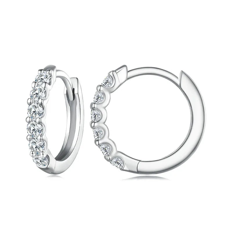Brinco Coroa de Luzes Moissanite Banhado a Ouro 18k