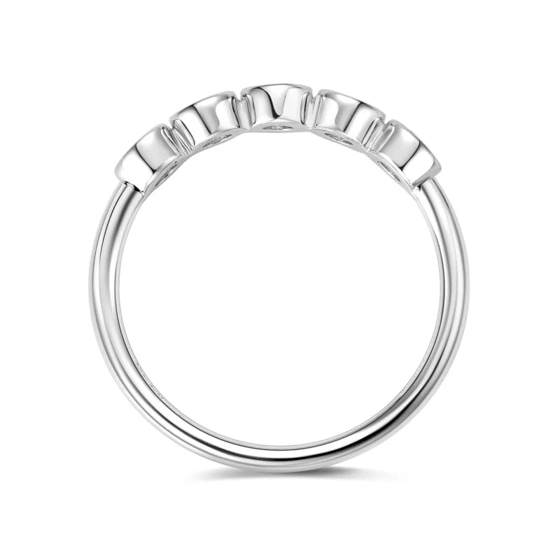 Anel 5 Pedras Moissanite Banhado a Ouro 18k