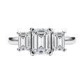 Anel Trigêmeo Esmeralda Moissanite Banhado a Ouro 18k