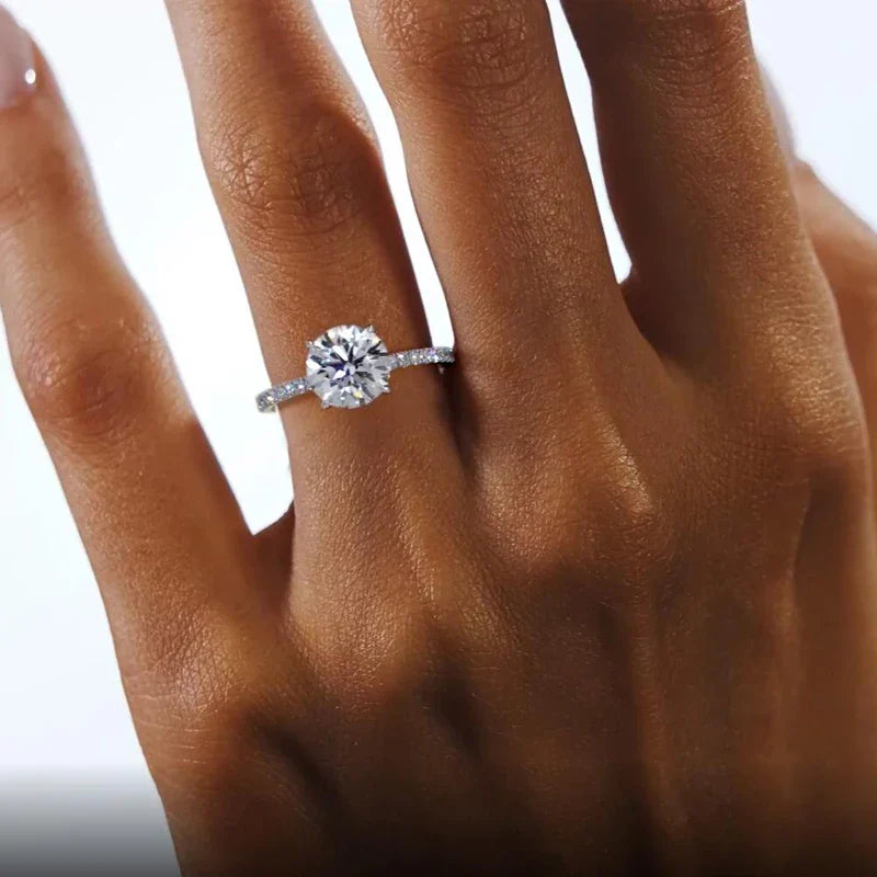 Anel Coroa de Luz Moissanite Banhado a Ouro 18k