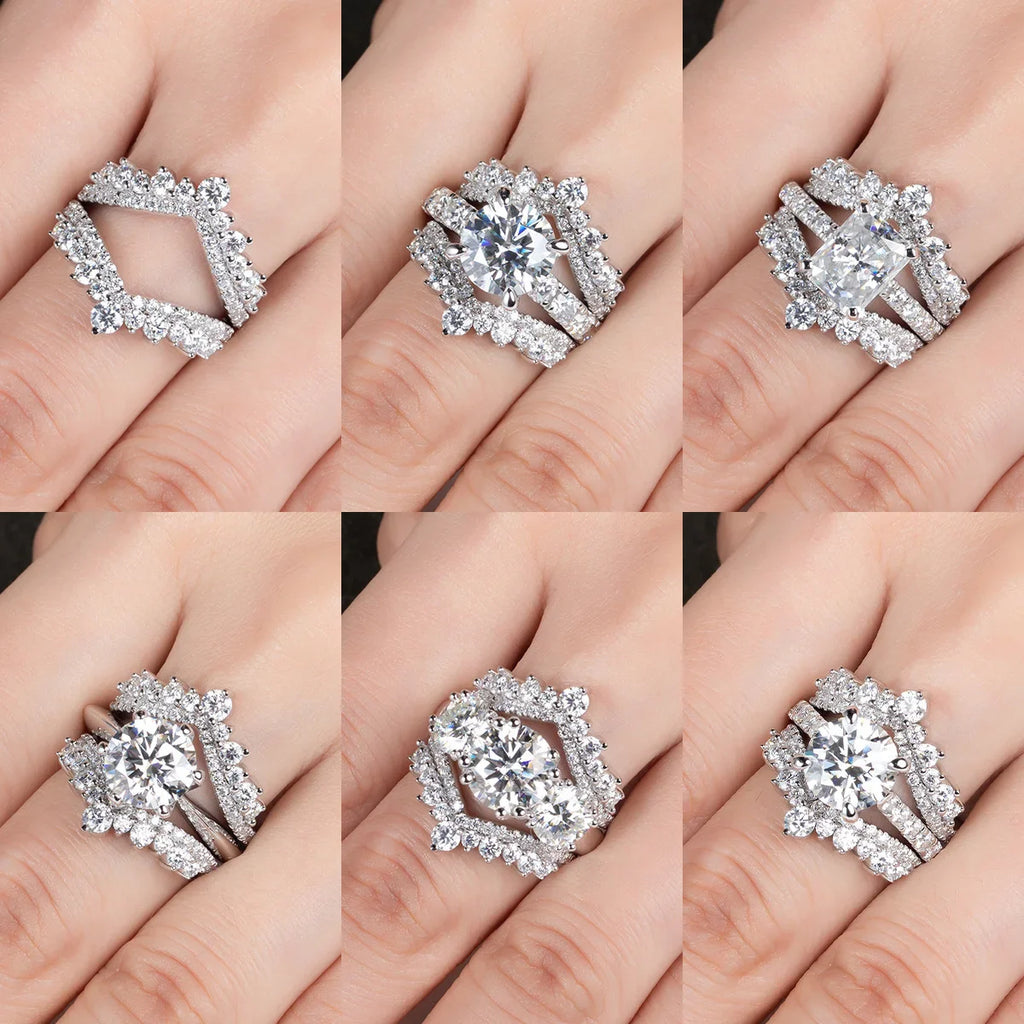 Meia Aliança Celestial Moissanite Banhada a Ouro 18k