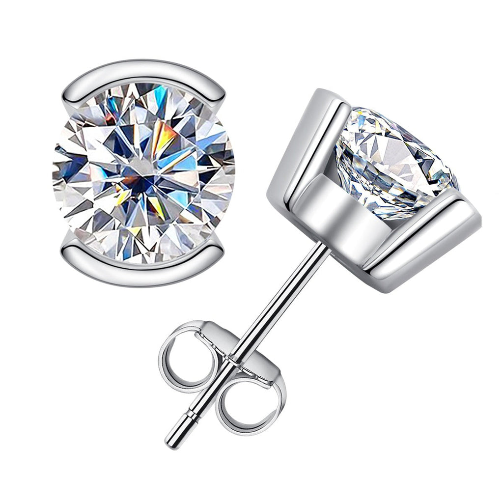 Brinco Ponto de Luz Moissanite Banhado a Ouro 18k