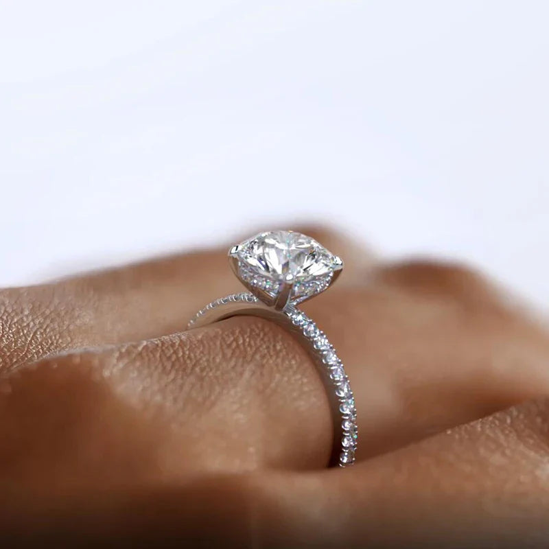 Anel Coroa de Luz Moissanite Banhado a Ouro 18k