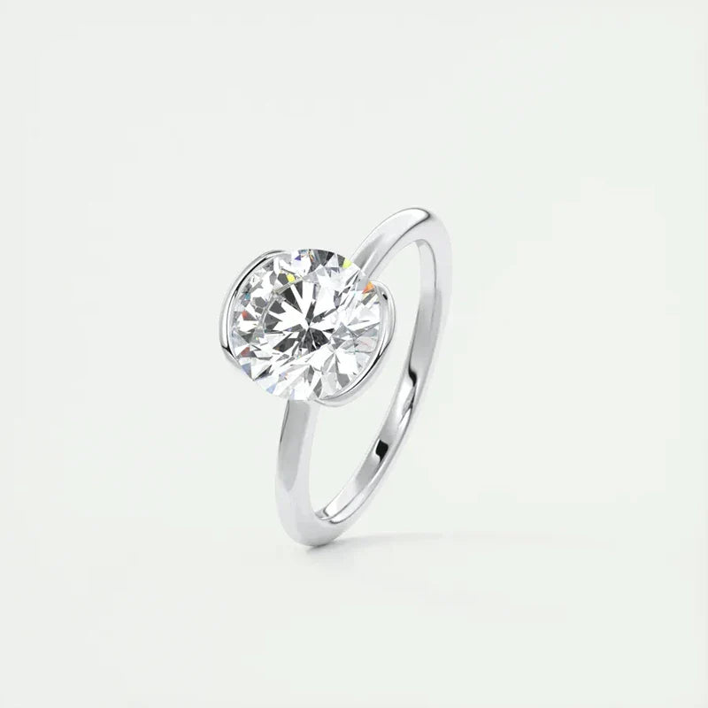 Anel Solitário Alça Dupla Moissanite Banhado a Ouro 18k