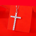 Colar Cruz Brilhante Moissanite Banhado a Ouro