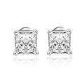 Brinco Solitário Princess Moissanite Banhado a Ouro 18k