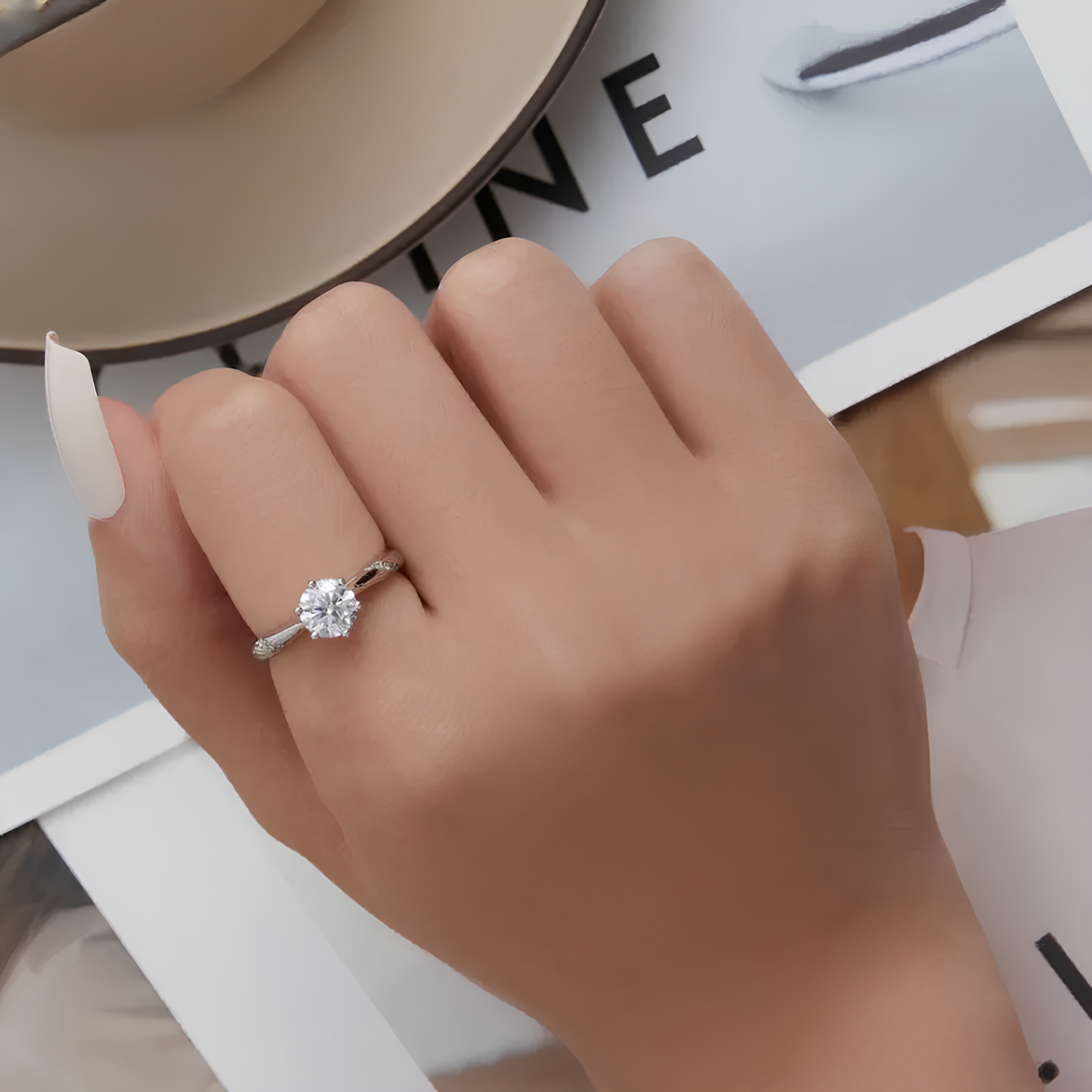 Anel Solitário Destino Moissanite Banhado a Ouro 18k