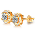 Brinco Cravejado Moissanite Banhado a Ouro 18k