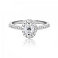 Anel Oval Moissanite Cravejado Banhado a Ouro 18k