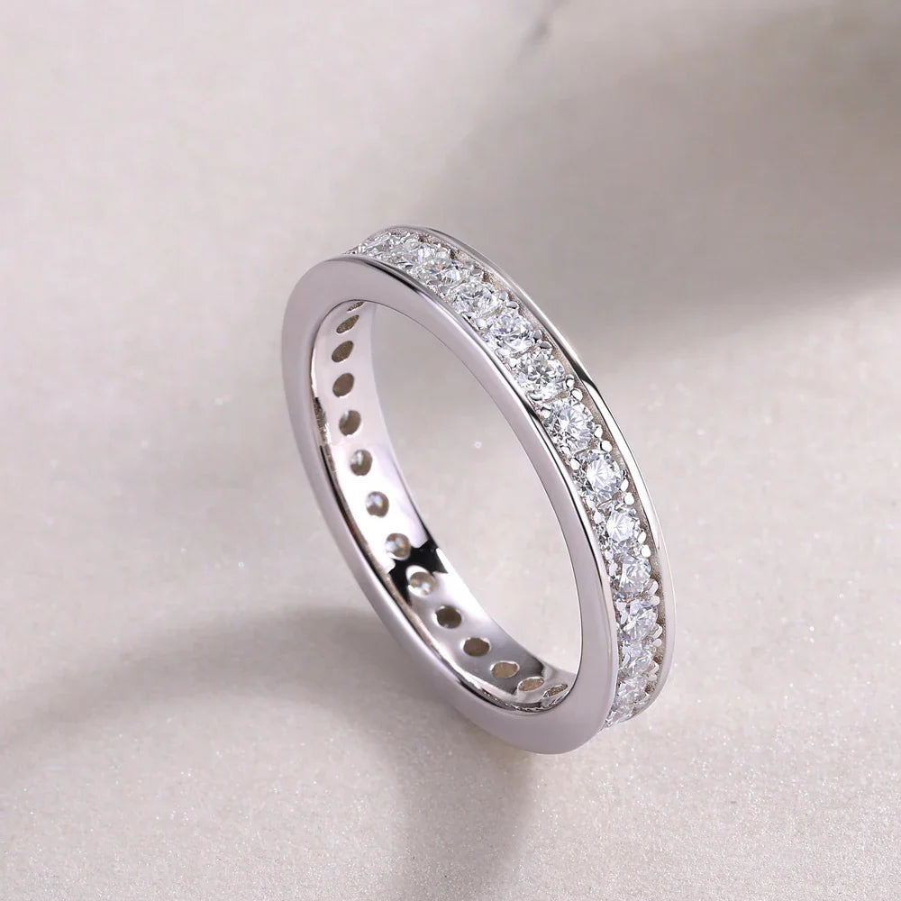 Aliança Prisma 90 Pontos Moissanite Banhada a Ouro 18k
