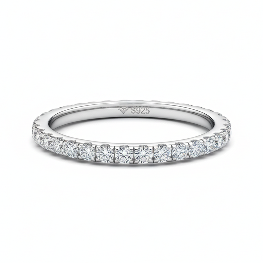 Aliança 100 Pontos Moissanite Banhada a Ouro 18k