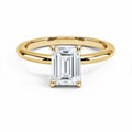 Anel Esmeralda Slim Moissanite Banhado a Ouro 18k