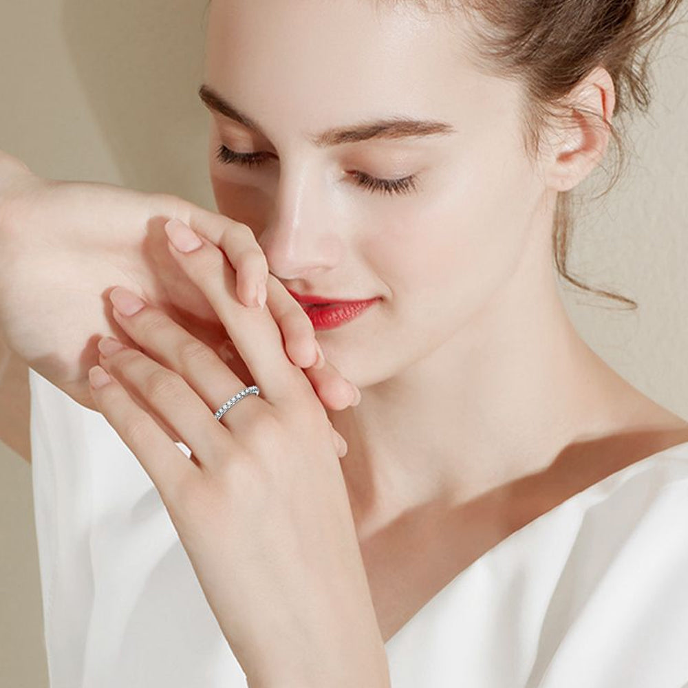Aliança 100 Pontos Moissanite Banhada a Ouro 18k
