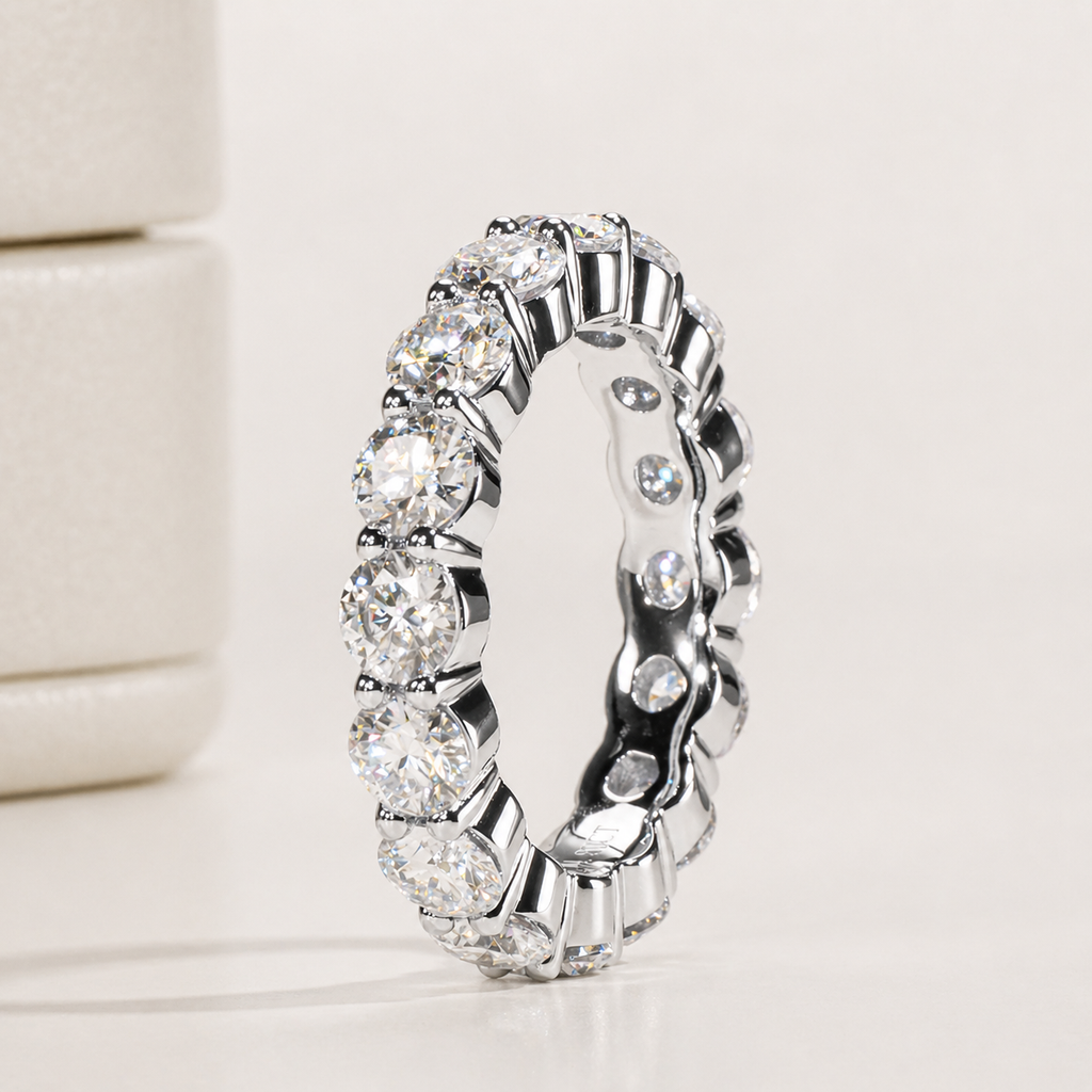 Aliança 400 Pontos Moissanite Banhada a Ouro 18k