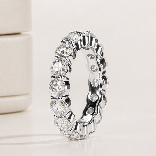 Aliança 400 Pontos Moissanite Banhada a Ouro 18k