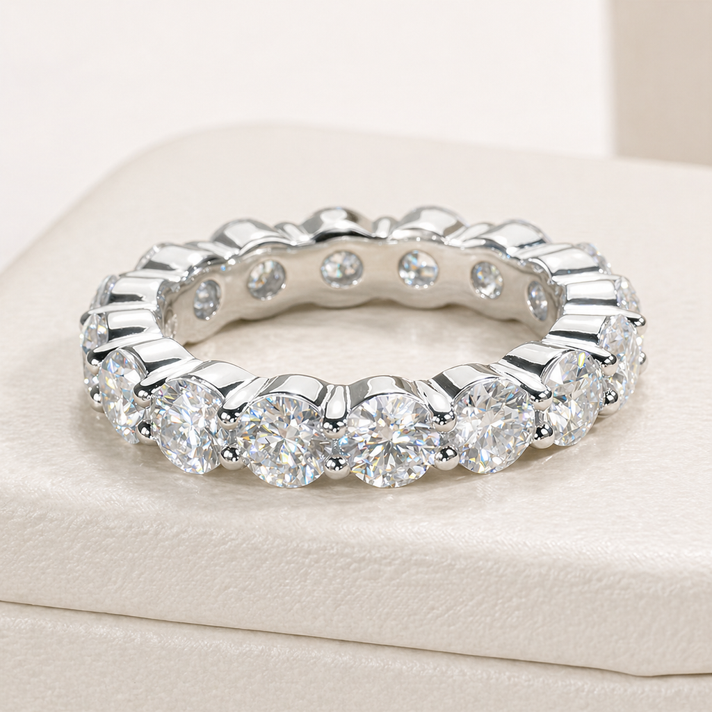 Aliança 400 Pontos Moissanite Banhada a Ouro 18k