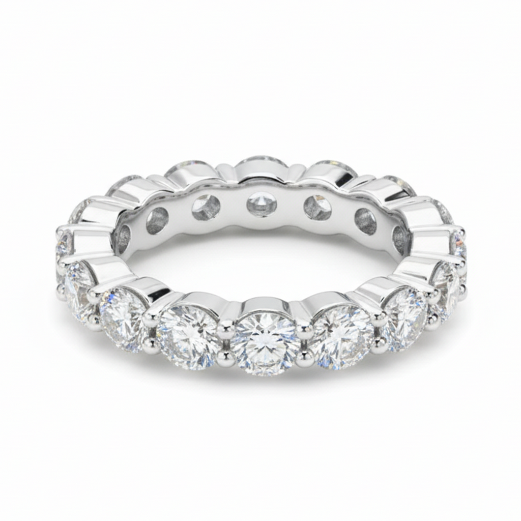 Aliança 400 Pontos Moissanite Banhada a Ouro 18k
