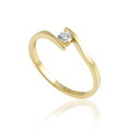 Anel Solitário Polaris Moissanite 3mm em Ouro 18k