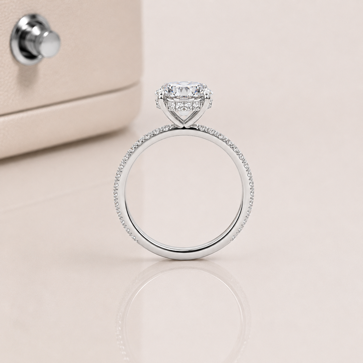 Anel Coroa de Luz Moissanite Banhado a Ouro 18k