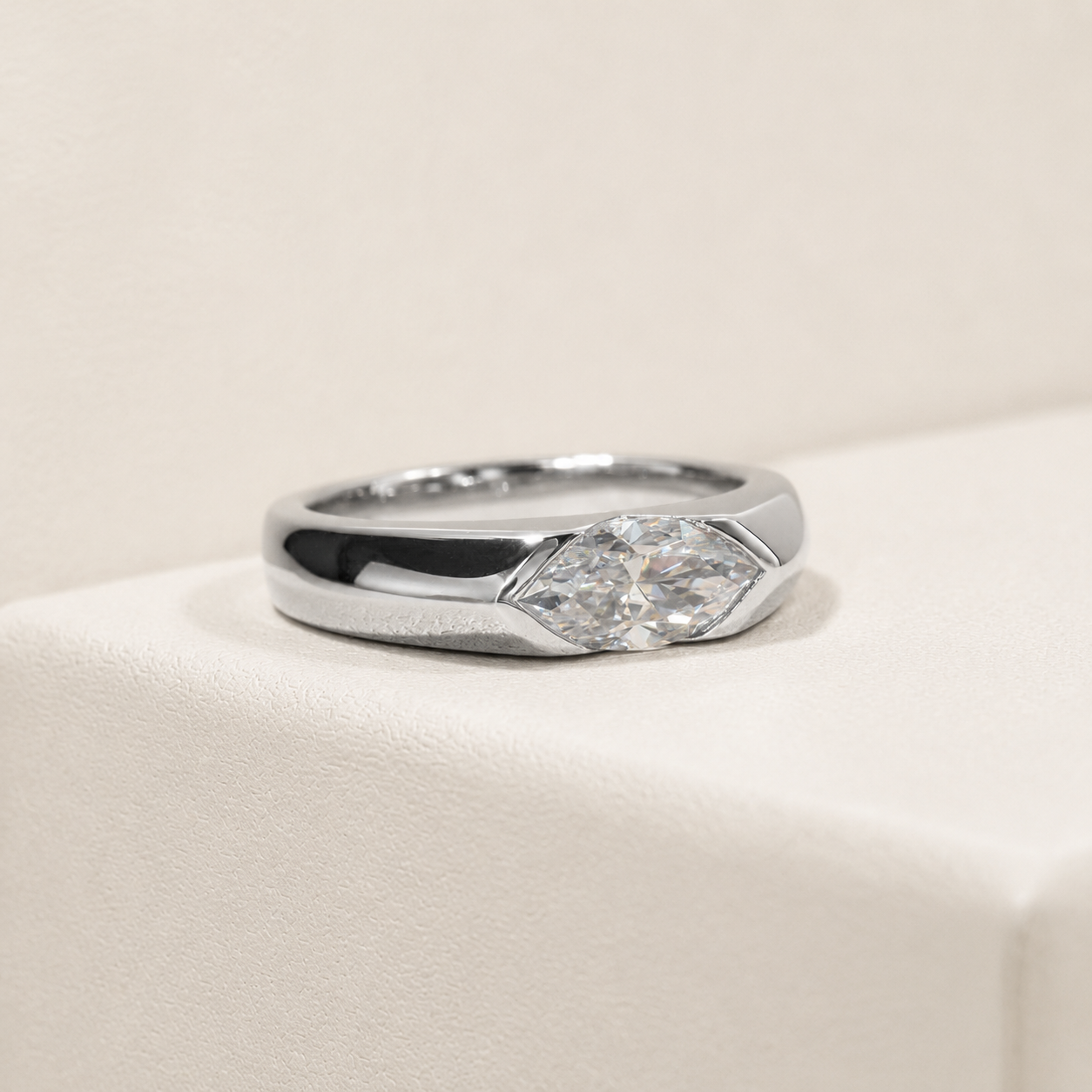 Anel Marquesa Moissanite Banhado a Ouro 18k