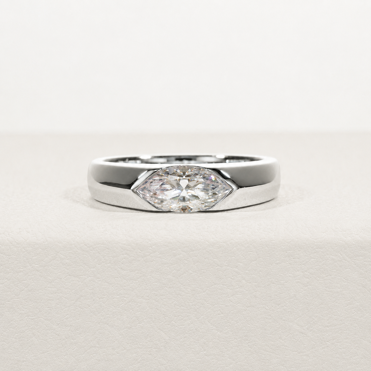 Anel Marquesa Moissanite Banhado a Ouro 18k