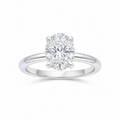 Anel Solitário Oval Slim Moissanite Banhado a Ouro 18k