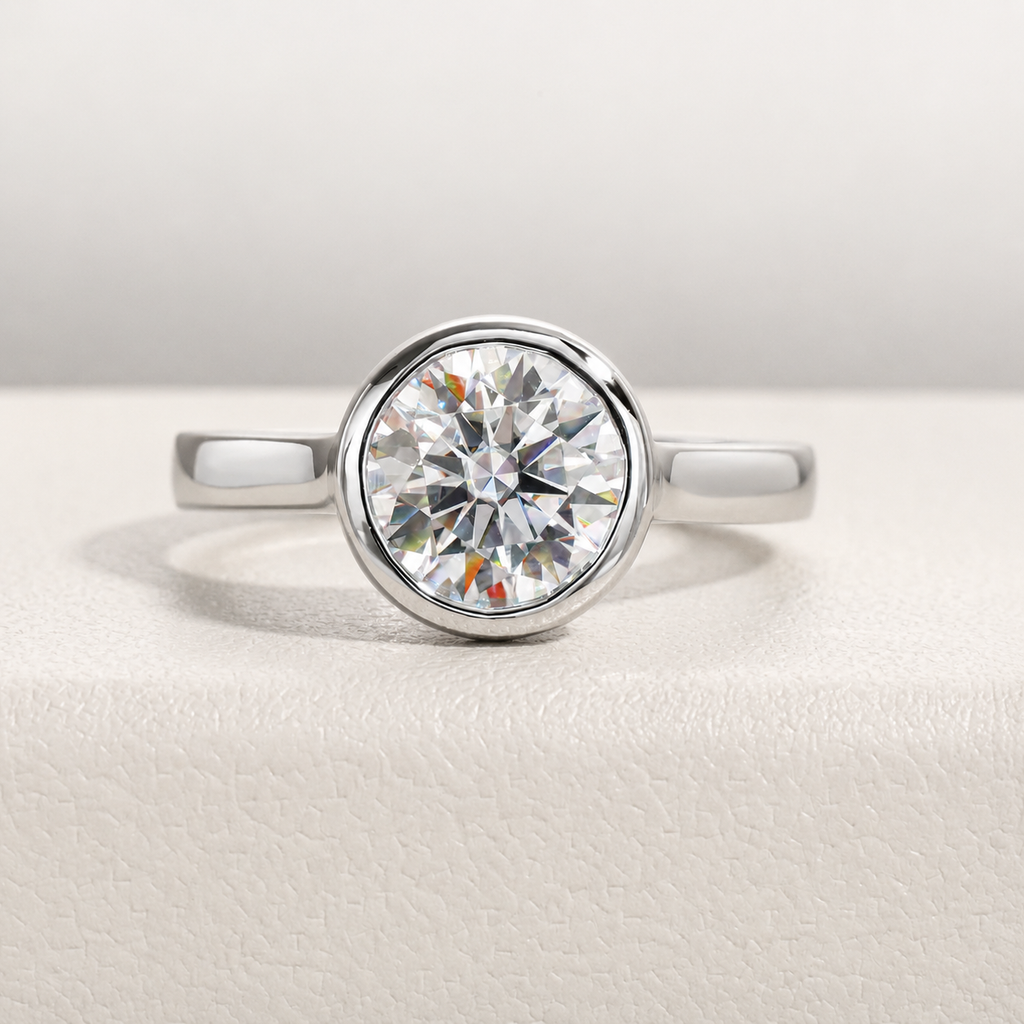Anel Ponto de Luz Moissanite Banhado a Ouro 18k
