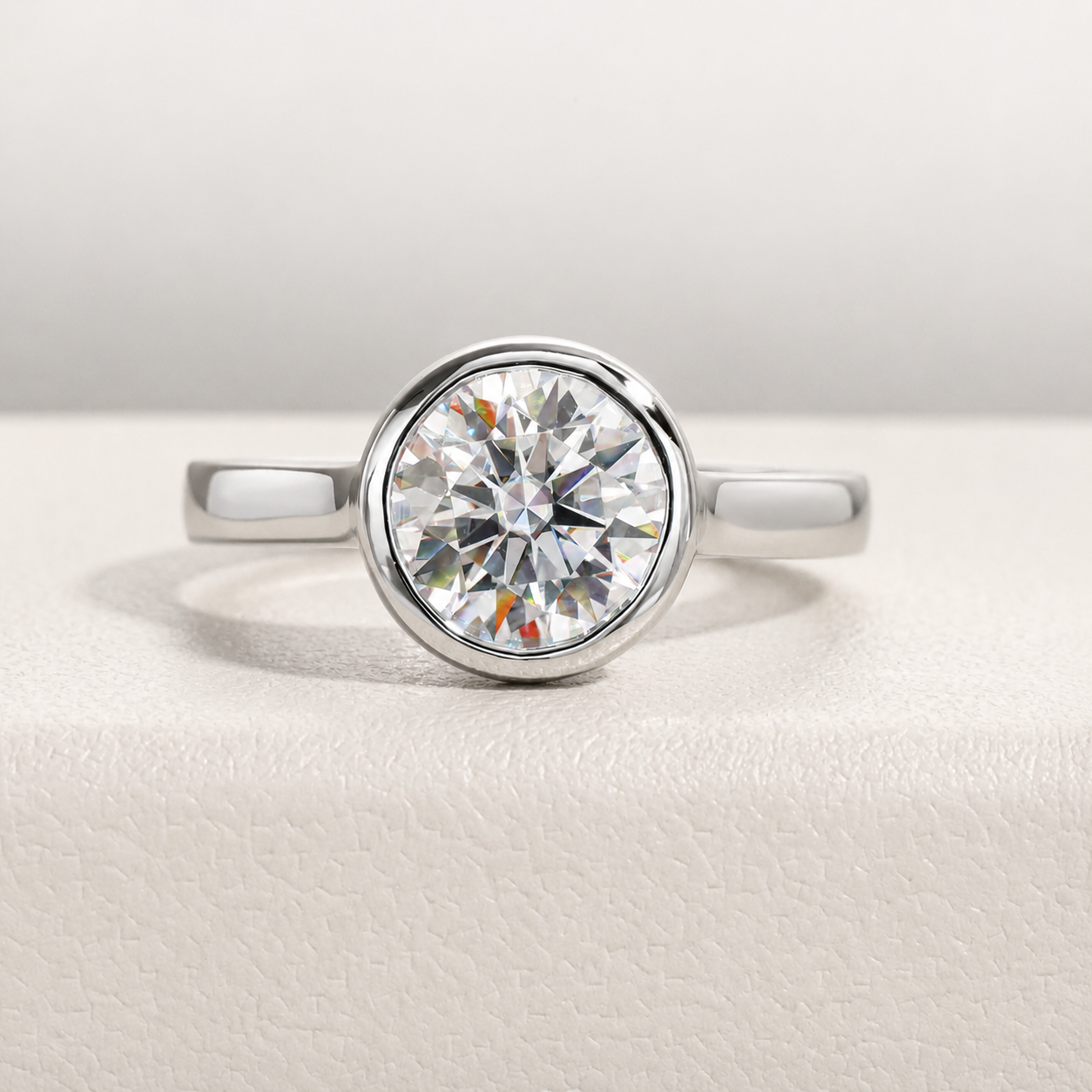 Anel Ponto de Luz Moissanite Banhado a Ouro 18k