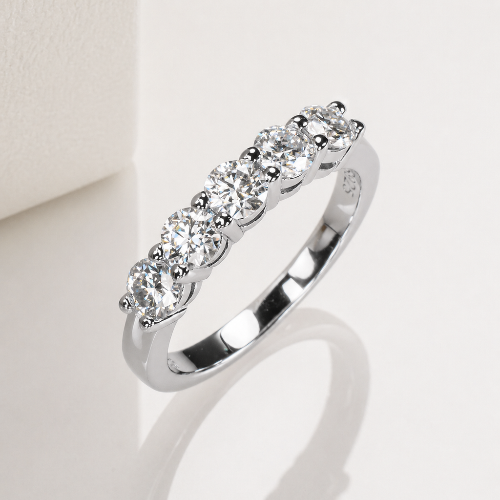 Anel Quintessência Moissanite Banhado a Ouro 18k