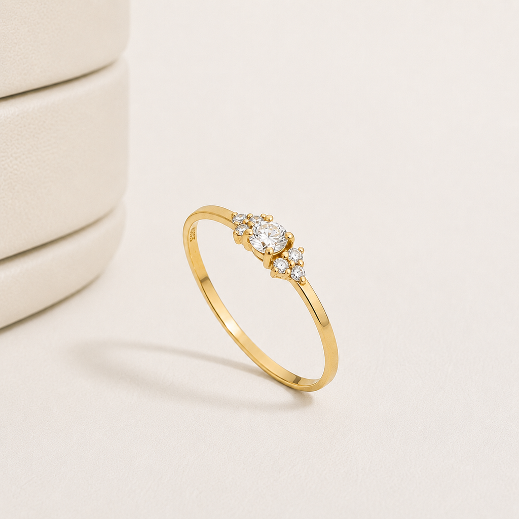 Anel Solitário Antares Moissanite 3mm em Ouro 18k