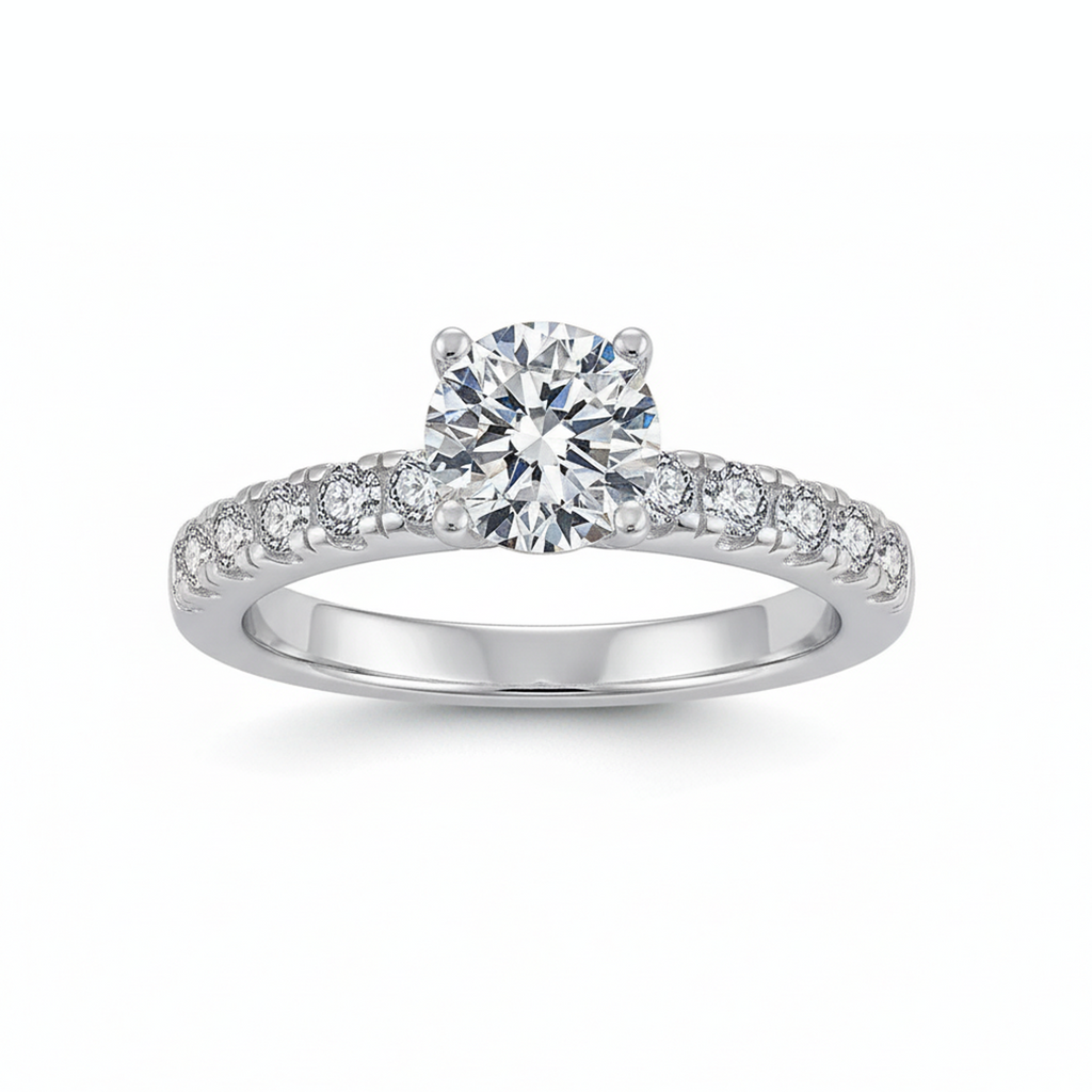 Anel Solitário Vértice Moissanite Banhado a Ouro 18k