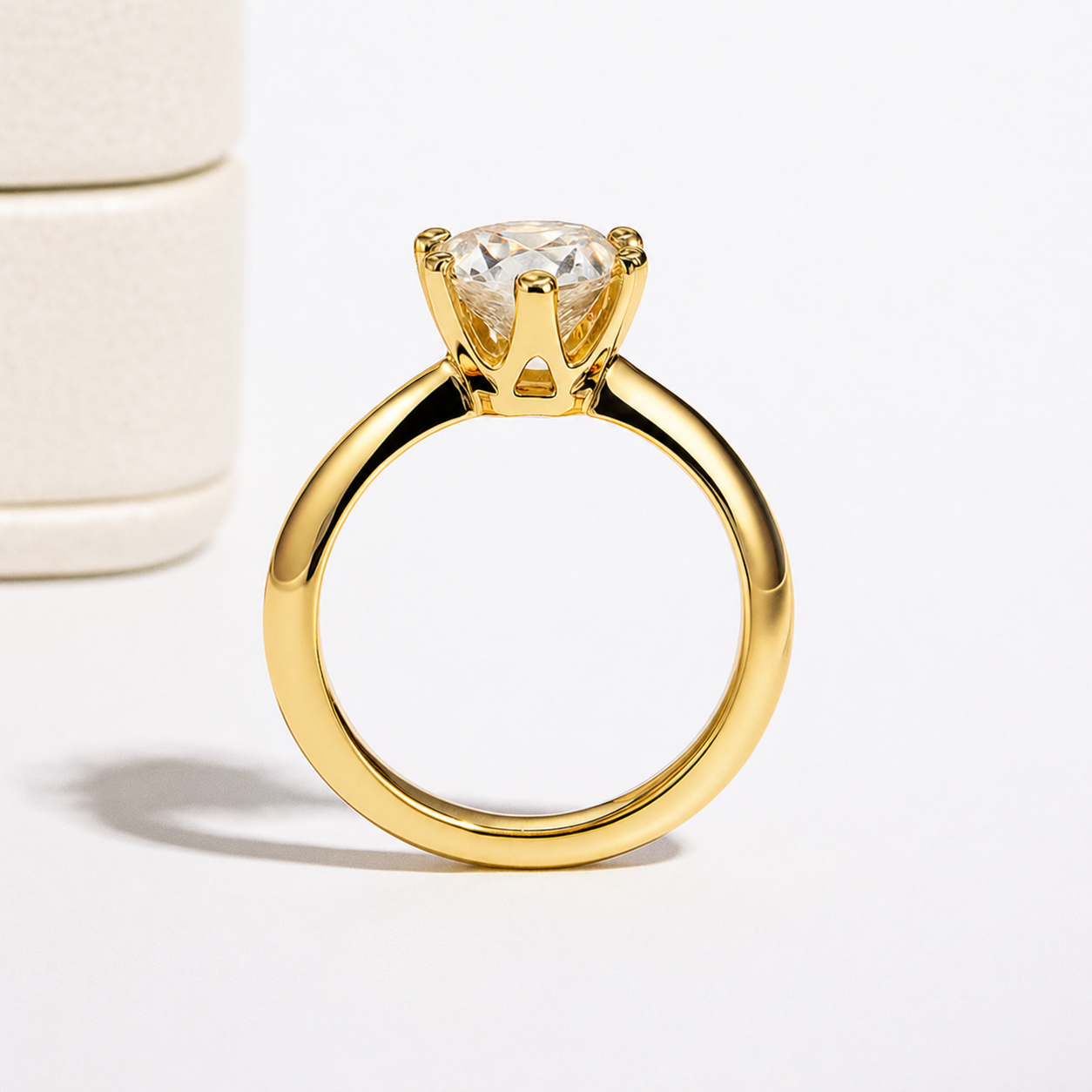 Anel Solitário Moissanite Gold Banhado a Ouro 18k
